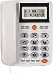 Desktop Corded Landline Phone Big Button Corded Phone for Elderly Seniors Phone with Display Flash/Redial/Hands Functions Dual Ports for The Switch for Home el Office Bank Call