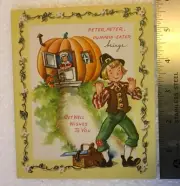 1950 AMERICAN GREETING PETER PUMPKIN EATER GET WELL STORYBOOK CARD UNUSED C8