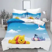 v1201 Bed Sheets the Pooh Anime Duvet Cover Set Comforte Printed Cartoon Twin Size Bedding Sets Christmas Gifts -piece 3-Piece Bedding Set (1 Duvet Co