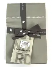 West Elm Pillowcases Standard Set 2 Organic Cotton Sateen Gray Moonstone