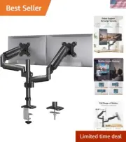 Dual Monitor Mount Steel 13-32 Inches Tilt Swivel Height Adjustable Arm