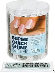 ForPro Super Quick Shine 2-Way Buffer, Green 400/White 4000 Grit, Double-Sided Manicure & Pedicure Nail Buffer, 3.5” L x .75” W, 25Count