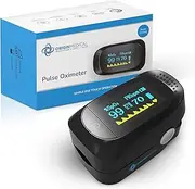 Origin Medical Fingertip Pulse Oximeter, Blood Oxygen Saturation and Heart Pulse Rate Monitor, Large OLED Display 24-Month Australian Warranty
