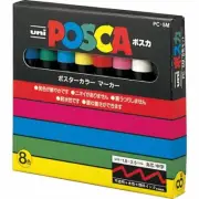 Uni-posca Paint Marker Pen - Medium point - Set of 8 (PC-5M8C) FAST SHIPPING