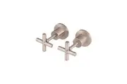 MEIR Round Brass Cross Handle Shower Wall Taps - Champagne