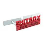 Red SHITBOX EDITION Emblem Car Front Grille Metal 3D Badge Nameplate Universal (for: Subaru)