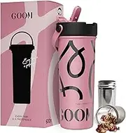 GERM 20 OZ 18/10 Stainless Steel BPA FREE Hot Drink Tumbler Insulated Drink Bottle Coffee Thermos Travel for Hot and Cold Drinks Thermos Coffee Mug with Handle Large for Hot Drinks BLACK PINK