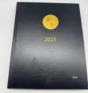 2025 Appointment Book Faux Leather Cover Black Hardcover Calender Daily Monthly