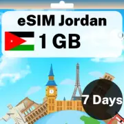 eSIM Jordan - 1 GB - 7 Days - Travel eSIM | QR code activation