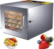 6 Trays Food Dehydrator, 700W Fruit Dryer Machine 35-90°C Adjustable Thermostat, with Digital Timer Efficient Hot Air Small Drying Machine for Household Food, Fruits, Vegetables, Pet Snacks