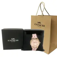 在飛比找Yahoo奇摩購物中心優惠-COACH 經典C LOGO錶面編織果凍錶帶女用手錶贈紙袋(