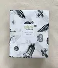 New Pottery barn Kids Organic Space Rocket Glow-in-the-Dark Sheet Set Twin White