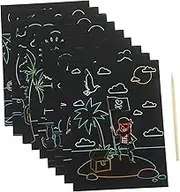 Pirate Scratch Drawing Set 1 Set of Creative Scratch Paper for Boys and Girls Funny DIY Paper Art Activity Kit