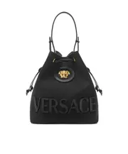 Versace La Medusa Drawstring Bucket Bag One size Black/Gold