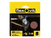 Flexovit - Aluminium Oxide Fibre Discs 115mm Fine 80g (Pack of 10)