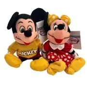 Minnie & Mickey Mouse Mini Bean Bag NWT from the Disney Store 8" Plush Beanie