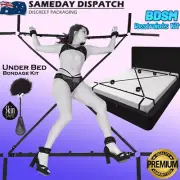 BDSM Under Bed System Restraint Bondage Kit Handcuffs Ankle Cuffs Paddle Sex Toy