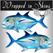 Giant Trevally Decals Fish Stickers Tackle Box RV Truck Trailer AFP-0019
