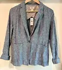 Ann Taylor Loft Women’s Linen Blazer Skirt Set Size 6 Size Medium Blue NEW