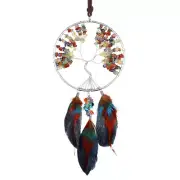 Handmade 7 Chakra Stones Reiki Healing Crystals Tree of Life Dream Catcher Decor