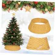 Christmas Tree Collar, 27'' Handmade Tree Collar for Plastic Rattan Natural