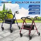 4 Wheel Rollator Walker with Seat Lightweight for Seniors Walking Rolling