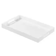 Glossy White Acrylic Serving Tray with Handles-Lucite Tray for OttomanCoffee ...
