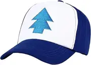 ZXRSJBL Dipper Blue Pine Hat Embroidered Buckle Back Fabric and Woven Adult Adjustable White Baseball Cap