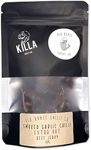 Old Bones Chilli Co - Beef Jerky - Smoked Garlic Chilli (Extra Hot), 50g