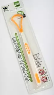 WELL Tongue Cleaner for Fresh Breath Clean Tongue Cleaning Tongue Scraper ORANGE
