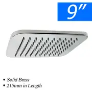 WELS Bath 3 Star 6L/M Rounded Rainfall Shower Over Head Rose Solid Brass Chrome