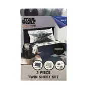 Star Wars The Mandalorian 3 Piece Soft Polyester Twin Bedding Sheet Set for Kids