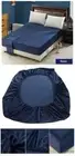3 PC Velvet King Single Navy Blue 16" D. Pocket 1 Fitted Sheet & 2 Pillow Cover