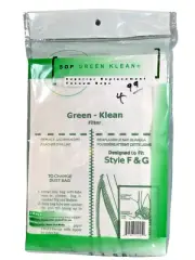 NEW SOP GREEN KLEAN VACUUM BAGS, STY;E F & G, 3 BAGS, GREEN KLEAN