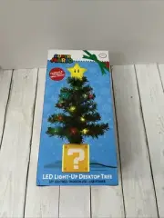 Super Mario Bros LED Light Up 10 Inch Desktop Christmas Tree - NEW - Nintendo