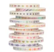Yubbaex 12 Rolls Washi Tape Set, 5MM Wide Basic Patterns Thin Decorative Mask...
