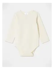 [Sprout] Essential Ribbed Bodysuit in Bone