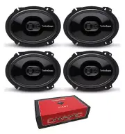 2 Pair Rockford Fosgate Punch 6 x 8" 520 Watt 4 Ohm Full Range 3-Way Speakers