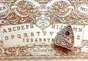 Handmade Wooden Ouija Board Plancette Skulls Spirit Vintage Lucifer Wood Game