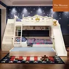 NEW Bunk Bed Frame With Slide and Storage Stairs Children Wooden Bed Kids