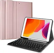ProCase Keyboard Case for iPad 10.2 9th Gen 2021/ 8th Gen 2020/ 7th Gen 2019/ iPad Air 10.5" 2019 / iPad Pro 10.5 2017, Wireless Magnetically Detachable Keyboard Case, Auto Sleep/Wake -Rosegold
