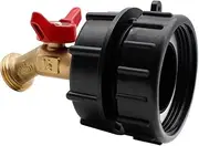 Qeunrtiy IBC Tote Fitting,275-330 Gallon IBC Tote Tank Adapter Fine Thread Tote Valve,Lead-Free Brass Hose Faucet Valve Tool