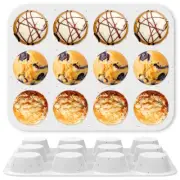 2 Pcs Silicone Muffin Pan 12 Cavity Mini Muffin Pan Non Stick Cupcake Pan xieIr