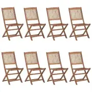 Folding Outdoor Chairs 8 pcs Solid Acacia Wood