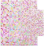 [Taicols] Self Adhesive Pearl Stickers, 2800 Pcs Acrylic Pearl Sticker, Beauty Flat Back Stickers Adhesive Half for Makeup DIY Crafts Nail Art Scrapbooks Earrings Phone Case (Pearl-Mix Colors)