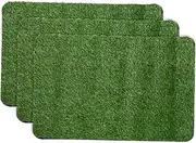 3Pcs Artificial Grass Door Mat Imitated Turf Floor Pad for Use Maintenance Fake Grass Rug for Entryway Balcony Garden and Home Decor