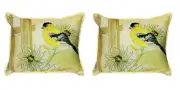 Pair of Betsy Drake Betsy’s Goldfinch Large Pillows 15 Inchx22 Inch