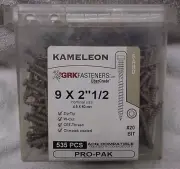 * GRK Fasteners KAMELEON - 9 x 2 1/2" - SAND color DECK SCREWS - 5 Lbs - 535 pcs