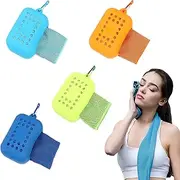 Cooling Towels,Gym Towels for Sweat,Cooling Towels for Neck and Face,Fast Drying Sports Towel for Yoga,Sport, Running,Gym,Workout,Camping,Fitness,Camping Gear(4PCS)