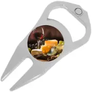 Wine and Cheese Golf Ball Marker Divot Repair Tool Bottle Opener